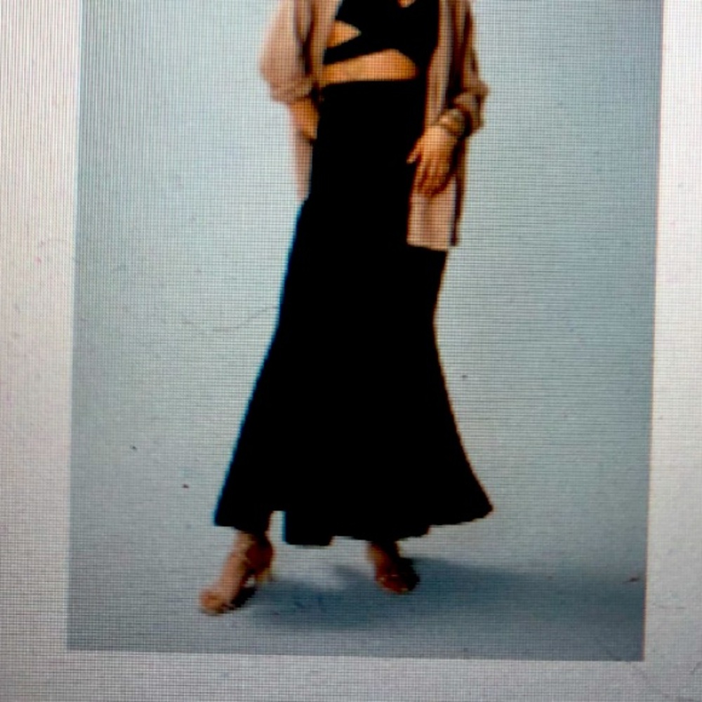 PERFECT for holiday gatherings!!! Anthro Elegant Black Maxi Skirt EUC
